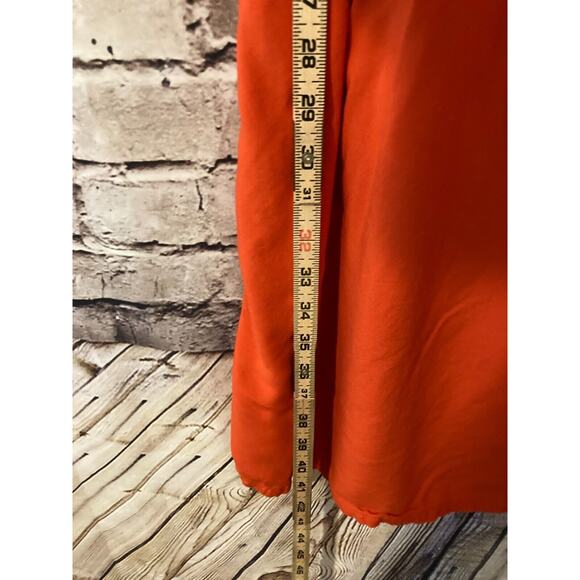 Old Navy Prairie Dress Womens Small Rust Orange Midi Embroidered Belted Flowy - Picture 10 of 14